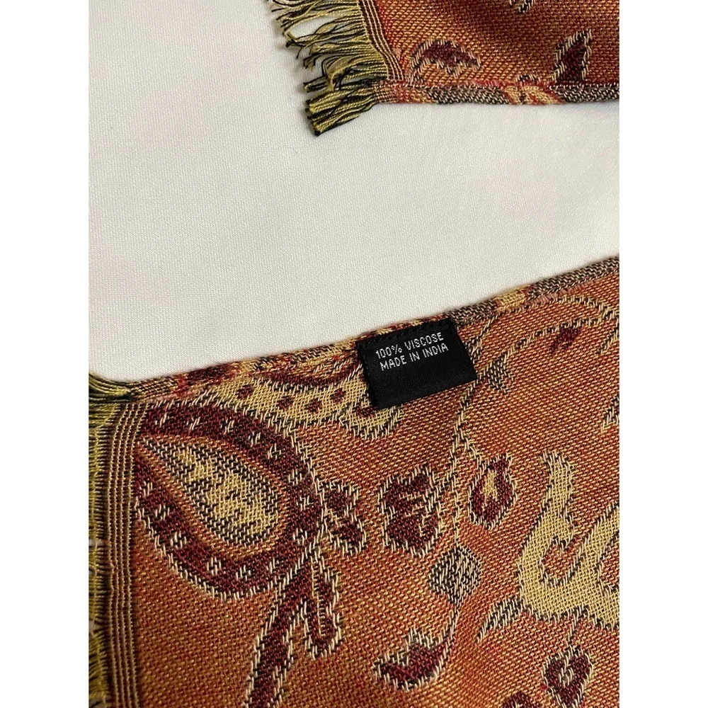Paisley Viscose Brown Scarf